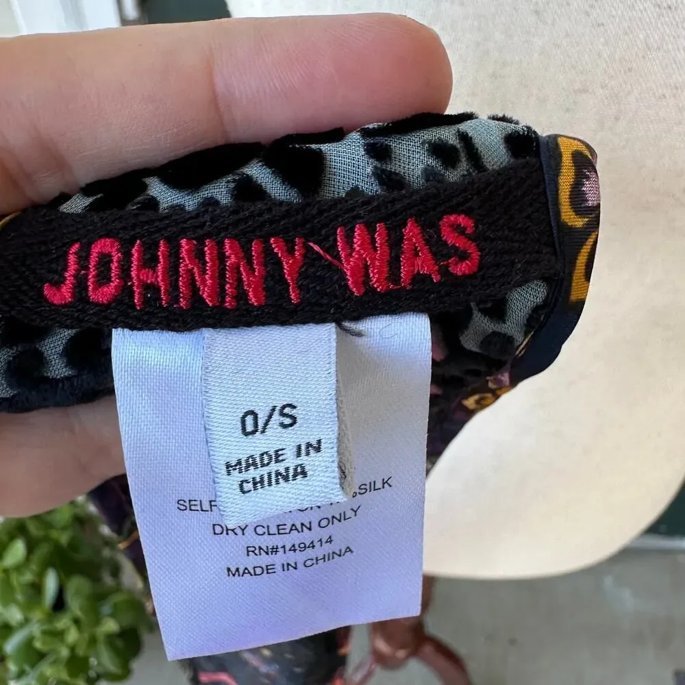 NWOT Johnny Was Catherine Belt Soundbath Navah Velvet Burnout Embroidered Boho